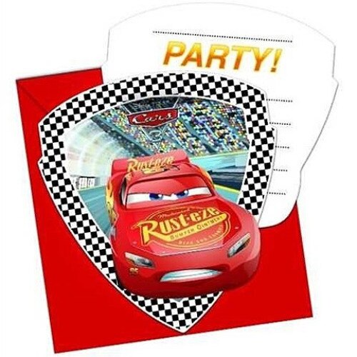 Set 6 invitatii pentru petrecere Cars 3