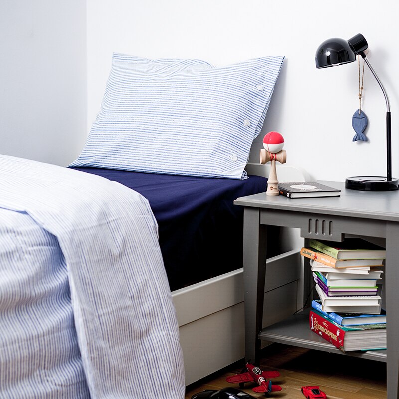 Set de lenjerie copii HORIZON&INK, Greige, 3 piese, 100% bumbac percale