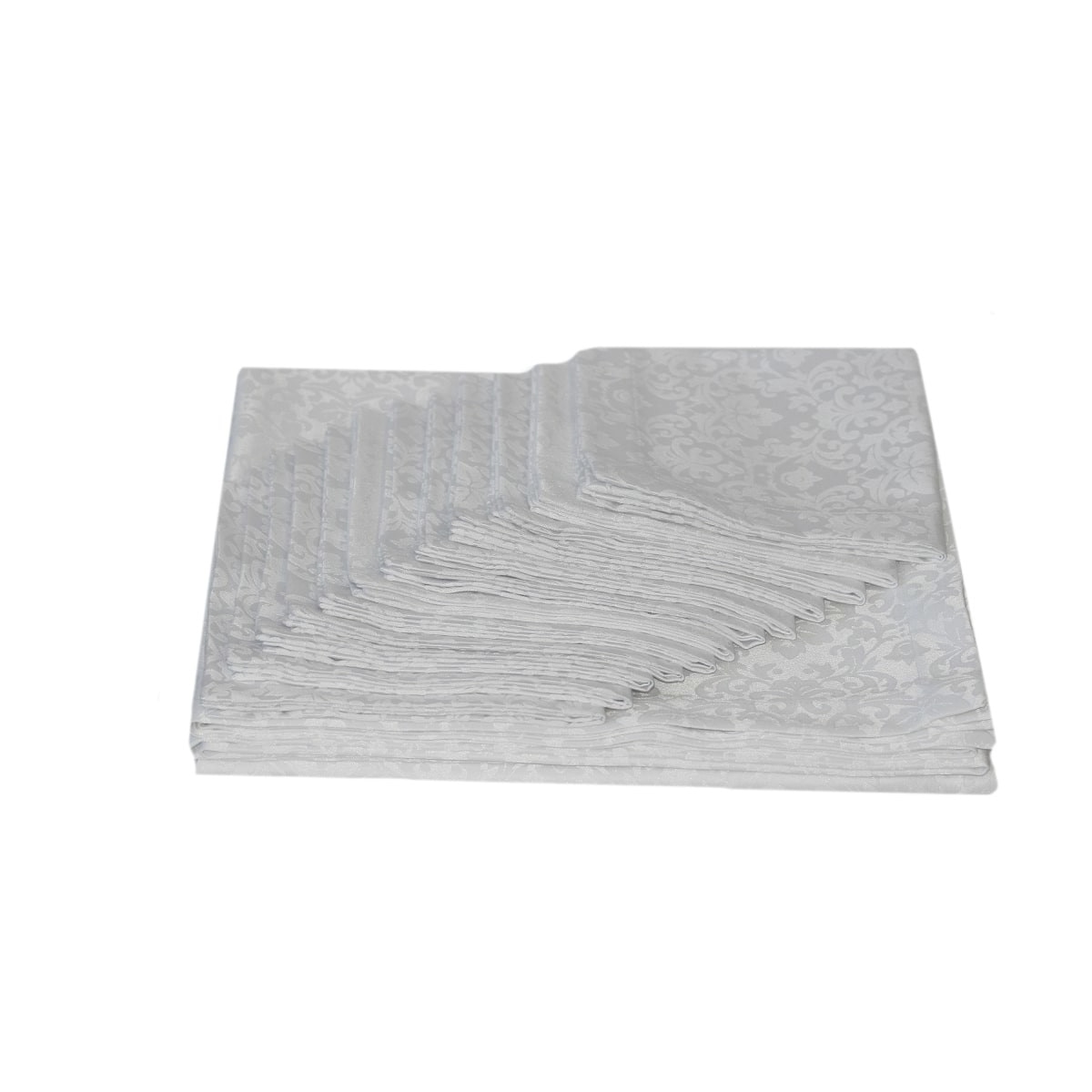 Set fata de masa 160 x 280 cu 12 servete 40x40, Brocard, Tyana Accesorii, Alb baroco