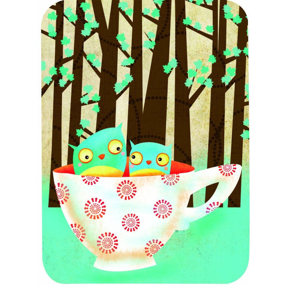 Felicitare Eclectic - Cup Of Owls