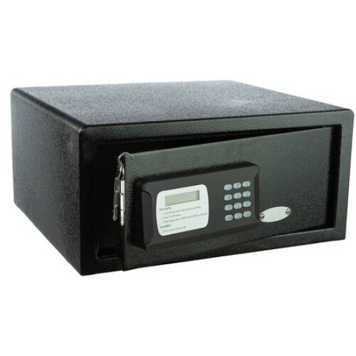 Seif Metalic cu Cifru Electronic si Cheie EMG372C-5,410x370x200 mm, Negru