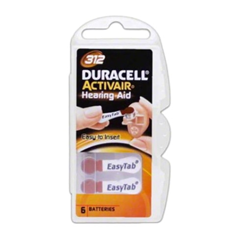 Set 6 baterii auditive zinc-aer Duracell DA312