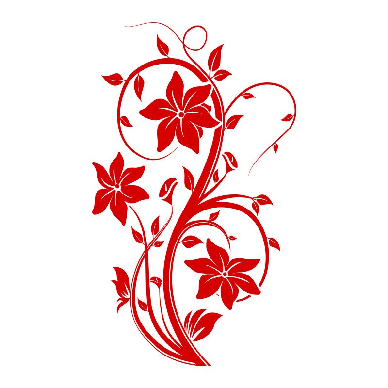 Sticker Personalizat - SMAER - Floral Nice - 75cm x 45cm - Rosu