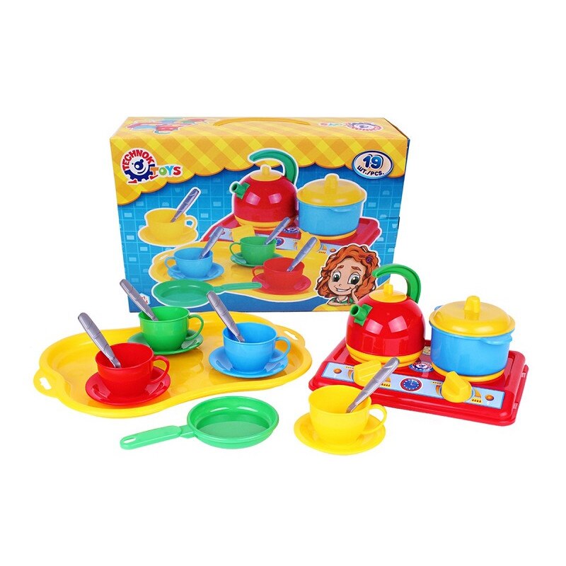 Set de bucatarie, 19 piese, culoare multicolor