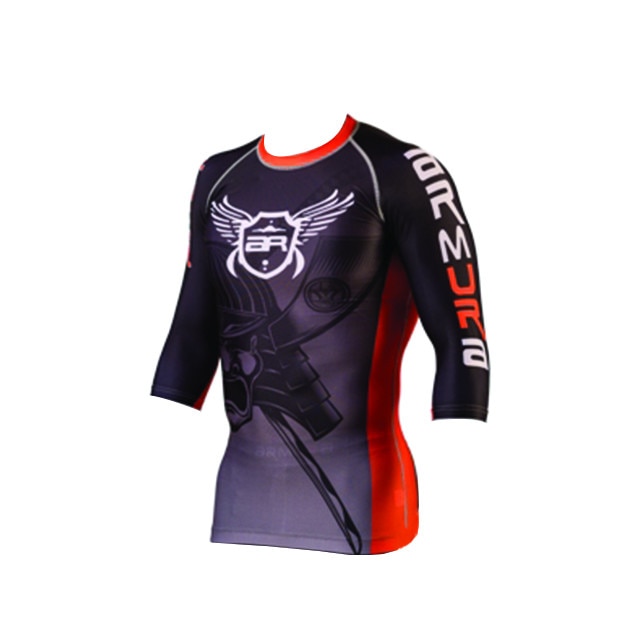 Bluza sport Rashguard ARMURA Bushido, S, Negru/Portocaliu