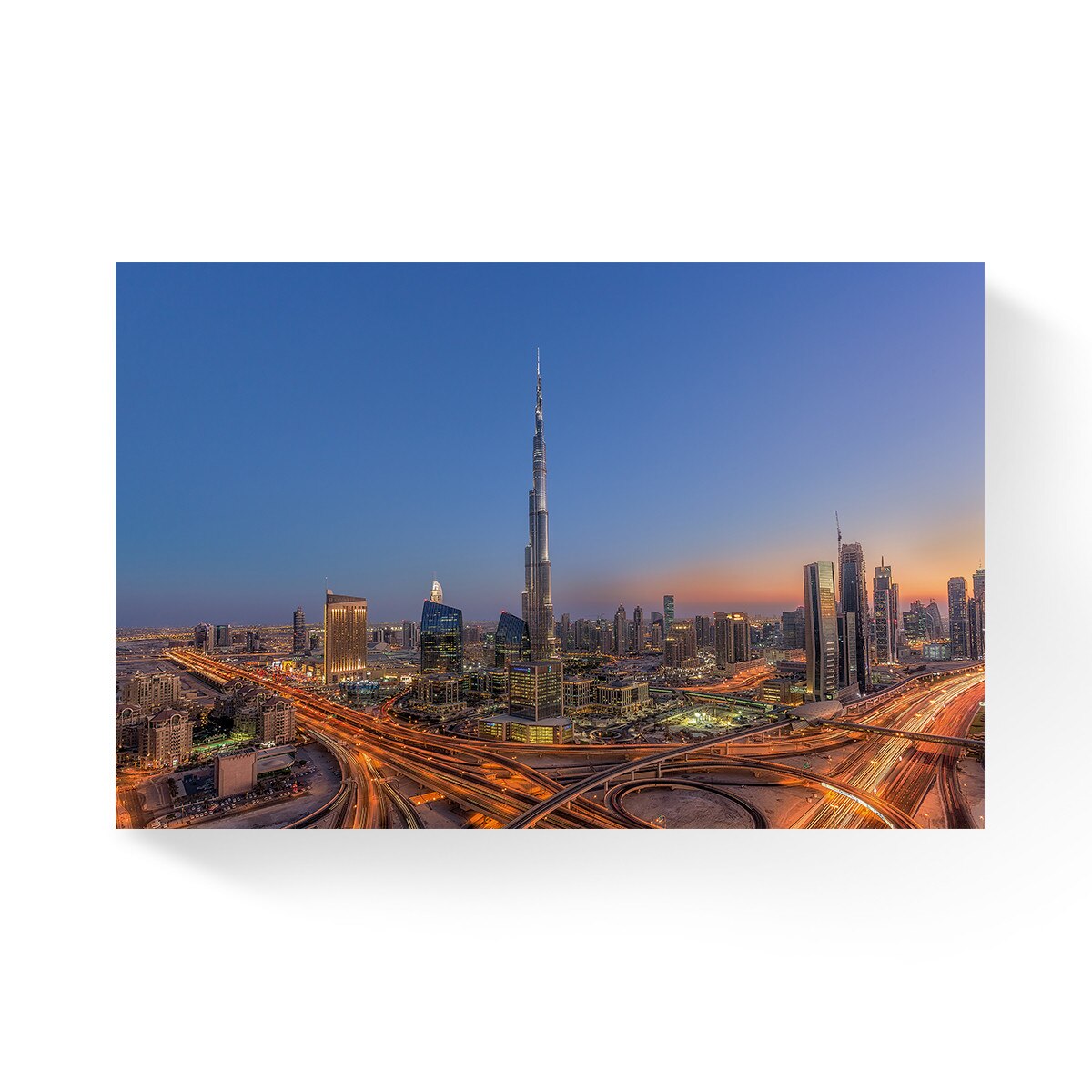 Tablou Canvas - Oras, Apus de soare, Cladiri, Lumini, 80 x 120 cm