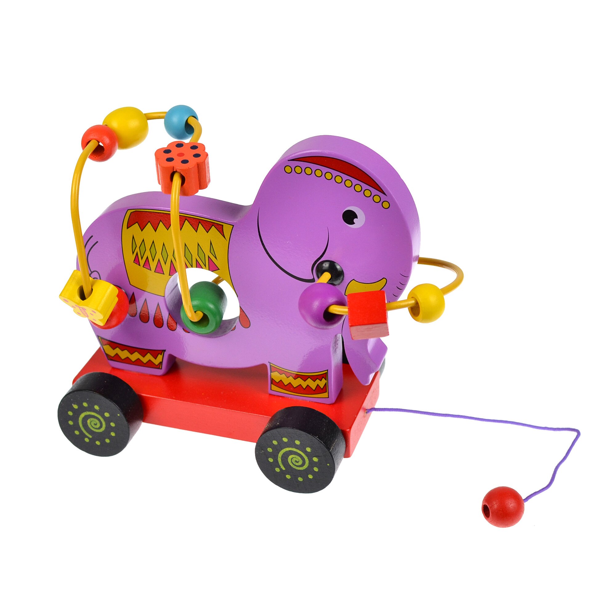 Jucarie elefant de tras, spirala motrica pentru copii, cu animalute - 22263162A