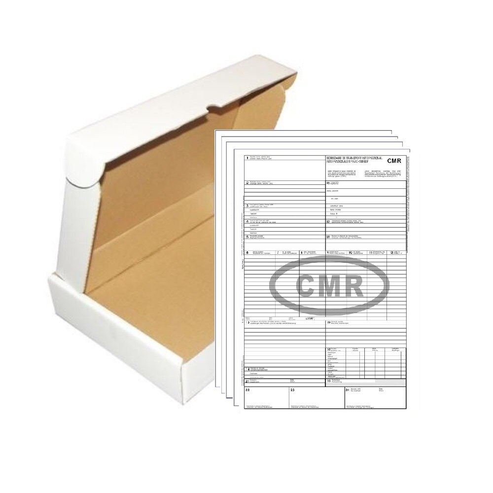 Set de 10 Carnete de CMR International, Format A4, 6 Exemplare, 25 Seturi/Carnet - Scrisoare de Transport International, CMR Transport Marfa, Formular CMR