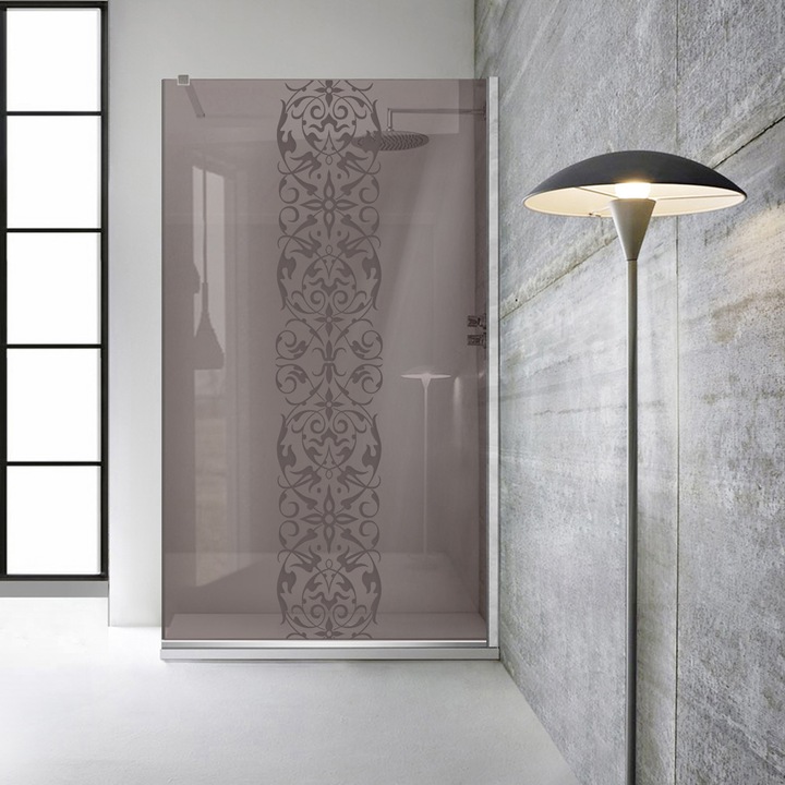 Aqua Roy ® INOX 110x195 cm zuhanyfal, incolor Regency Classic modell, 8 mm bronz biztonsági üveg, vízkő elleni kezeléssel