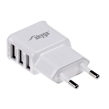 Incarcator Akyga USB, AK-CH-05, 240V, 3100mA, 3xUSB, alb Incarcator Akyga USB, AK-CH-05, 240V, 3100mA, 3xUSB, alb