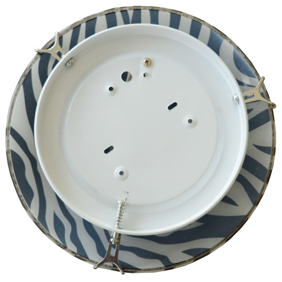 Plafoniera din sticla, zebra, Alba, 30cm