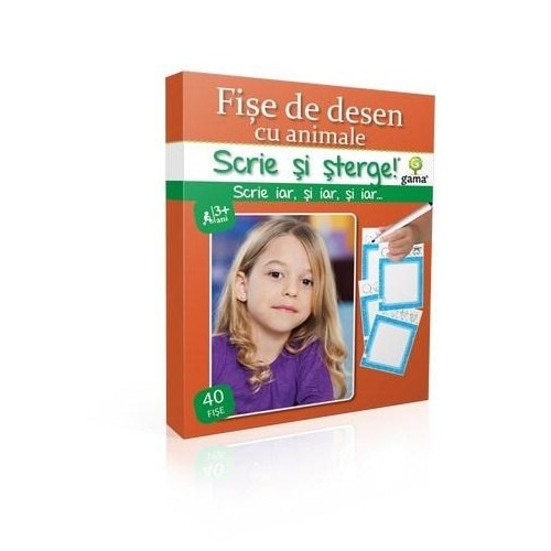 Desen. Fise cu animale. Scrie si sterge