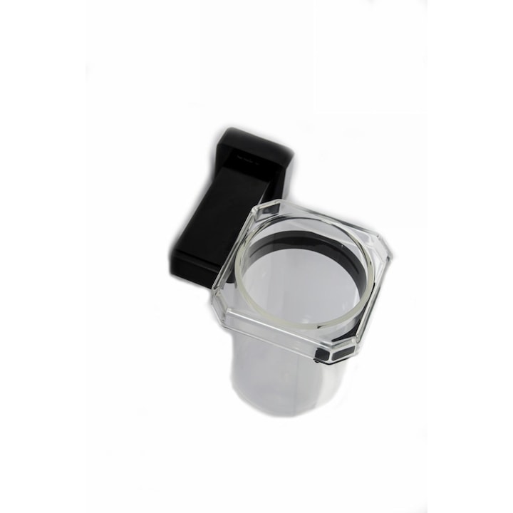 Suport periuta dinti Alya, Gama Premium, aluminiu eloxat, Negru