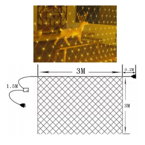 Instalatie de Craciun 3 m x 3 m, Plasa Alb Cald, 360 leduri, SDX, 6017WW