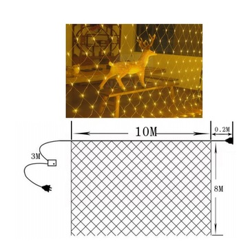 Instalatie de Craciun 10 m x 8 m Plasa, Alb Cald, 1920 leduri, SDX, 6015WW Instalatie de Craciun 10 m x 8 m Plasa, Alb Cald, 1920 leduri, SDX, 6015WW