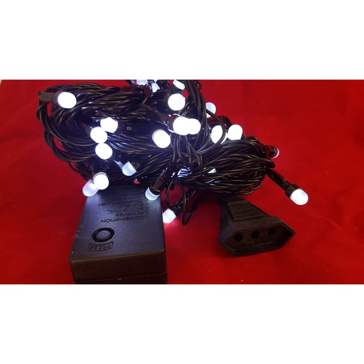 Instalatie de Craciun, Liniara, 8 m, Alb Rece, 50 leduri, SDX, 5808W/ instalatie luminoasa de brad / ghirlanda craciun