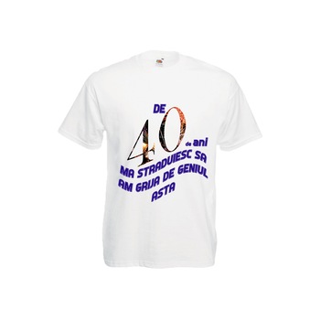 Tricou personalizat Fruit of the loom barbat 40 ani alb XL Tricou personalizat Fruit of the loom barbat 40 ani alb XL