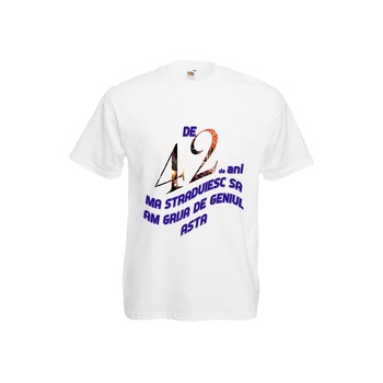 Tricou personalizat Fruit of the loom barbat 42 ani alb XL Tricou personalizat Fruit of the loom barbat 42 ani alb XL