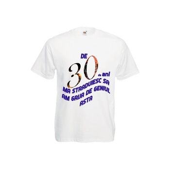 Tricou personalizat Fruit of the loom barbat 30 ani alb 2XL Tricou personalizat Fruit of the loom barbat 30 ani alb 2XL