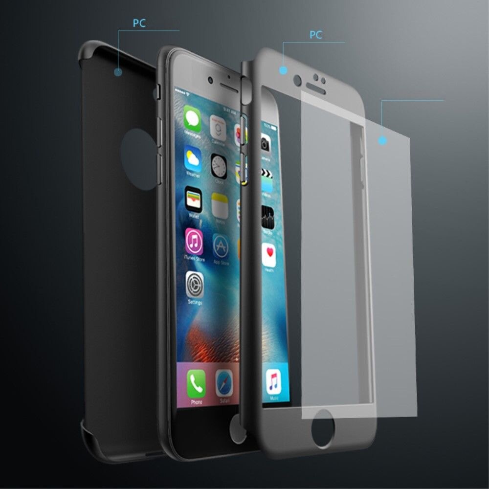 Husa Apple iPhone X Flippy Full Cover 360 Negru + Folie Stilca Cadou in Ambalaj Blister