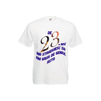 Tricou personalizat Fruit of the loom barbat 23 ani alb S Tricou personalizat Fruit of the loom barbat 23 ani alb S