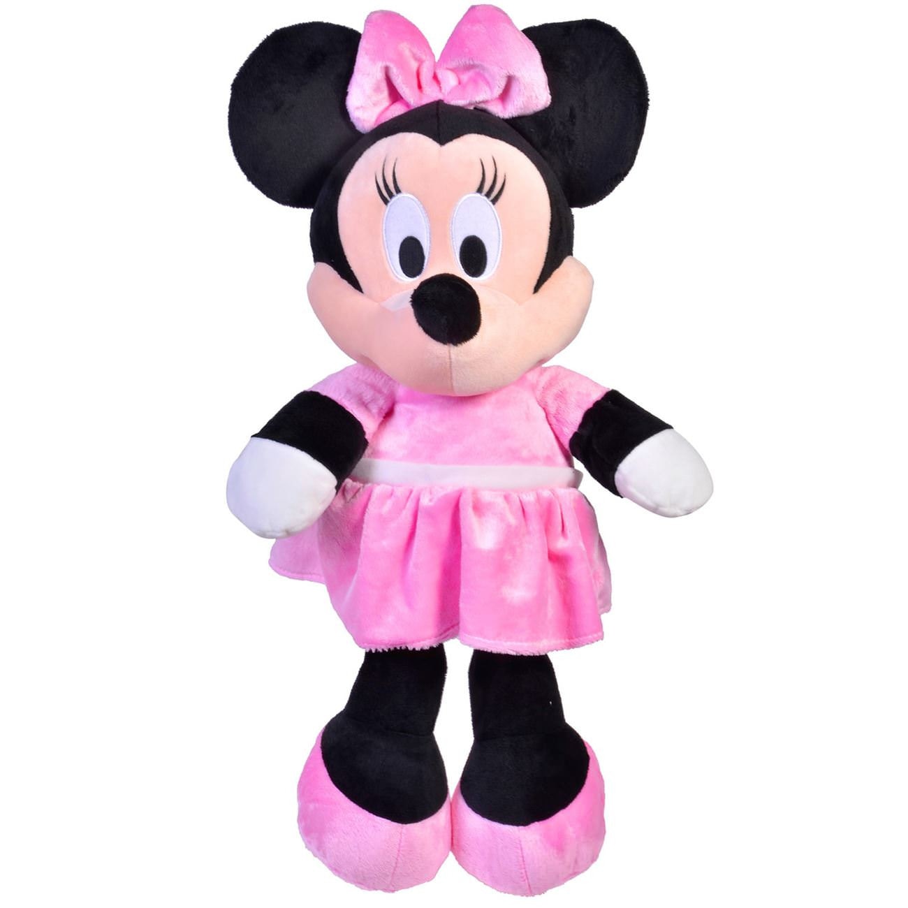 Jucarie de plus Minnie Mouse cu fundita Disney, pentru copii , Roz , 55 cm