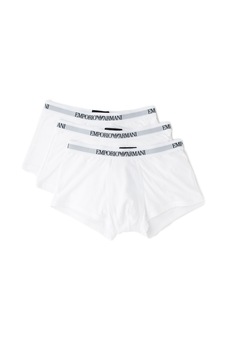 Emporio Armani Underwear, Set de boxeri cu banda elastica in talie, cu logo - 3 perechi, Alb Emporio Armani Underwear, Set de boxeri cu banda elastica in talie, cu logo - 3 perechi, Alb