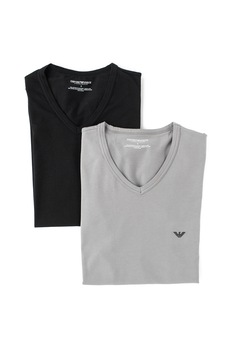 Emporio Armani Underwear - Otthoni póló szett - 2 db D, Fekete/Hamuszürke