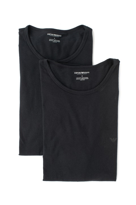 Emporio Armani Underwear, Set de tricouri de casa din bumbac - 2 piese, Negru