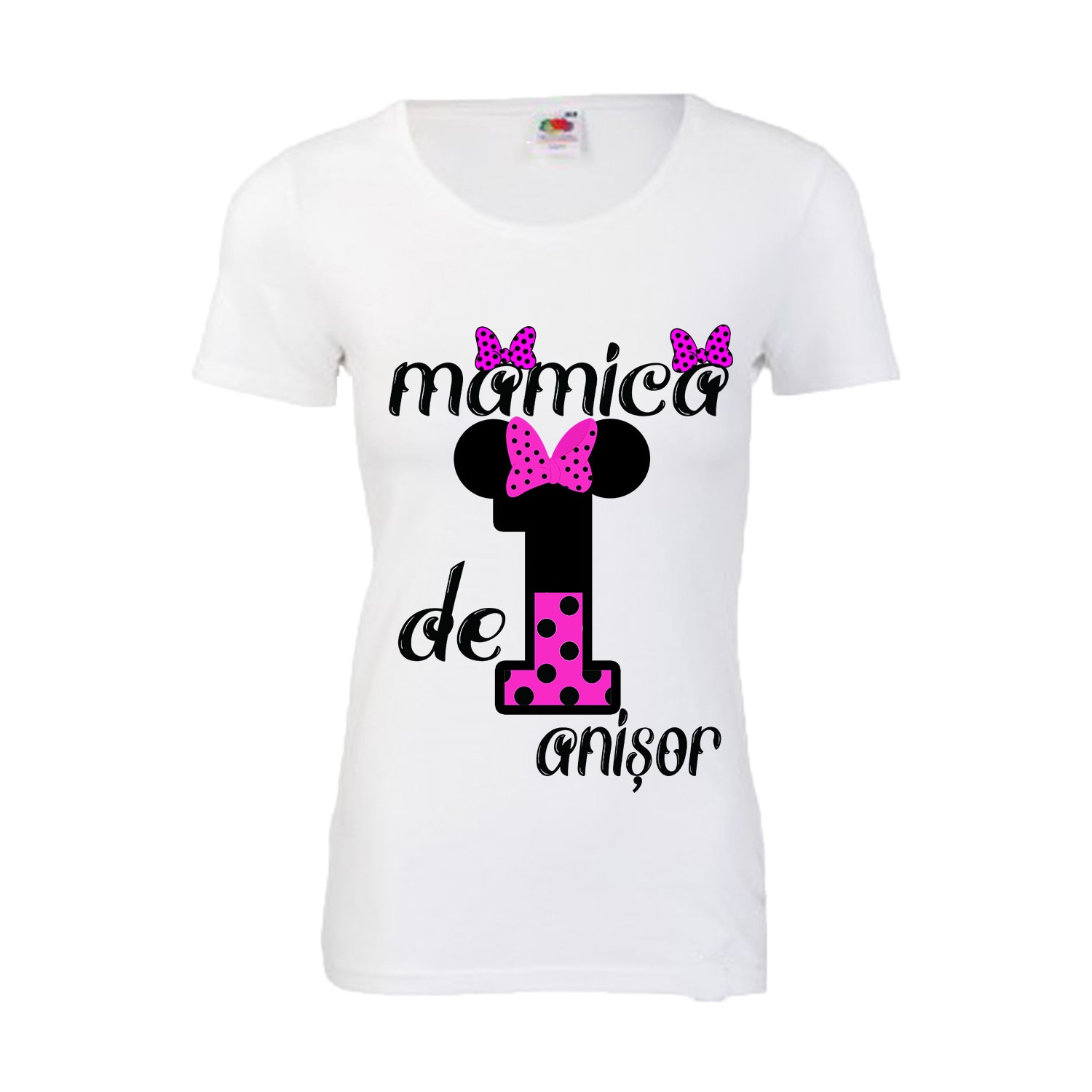 Tricou dama mamica de un anisor alb M