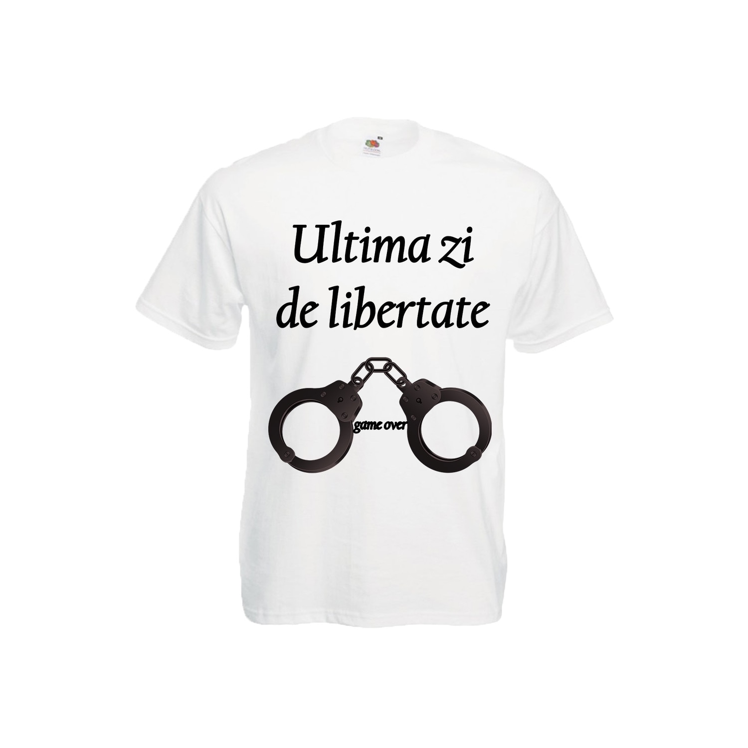 Tricou barbat ultima zi de libertate alb M