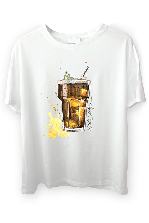 Tricou Cocktails, Cuba Libre, Alb, M