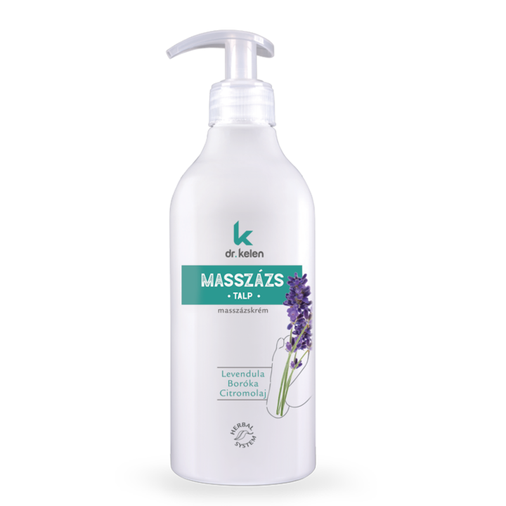 Crema pentru masaj talpi Dr.Kelen, reflexologie, catifeleaza si hidrateaza pielea, hipoalergenic, fara coloranti si conservanti artificiali, 500 ml