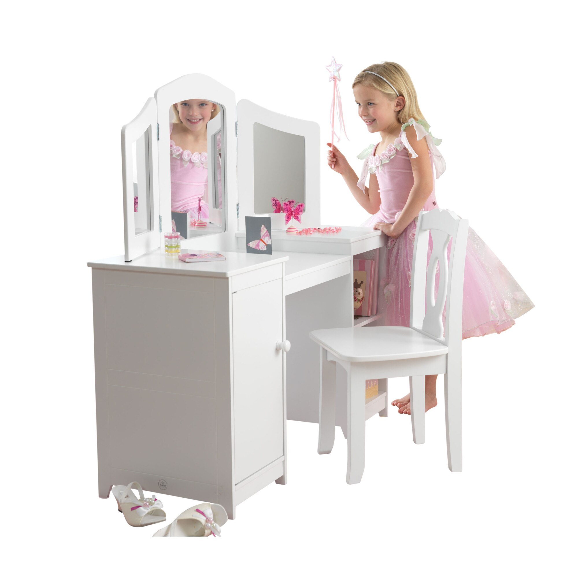 Deluxe Vanity Chair White Kidkraft EMAG Bg   Res 86e0a25557853a172f93ebc5564e5585 