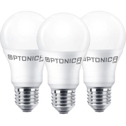 Set 3 becuri LED 12W (75W), OptonicaLED, E27, lumina rece, 6000K, 1055lumeni