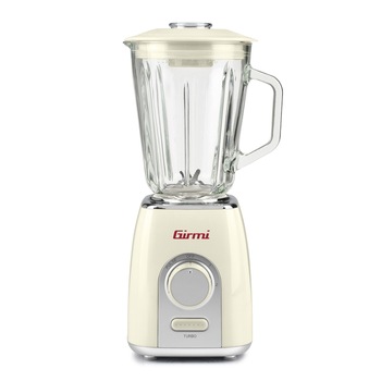 Blender GIRMI FR76, 600 W, 2 trepte de viteza + pulse, capacitate 1.5 litrii, 4 lame din inox, anti-alunecare, sistem siguranta, crem Blender GIRMI FR76, 600 W, 2 trepte de viteza + pulse, capacitate 1.5 litrii, 4 lame din inox, anti-alunecare, sistem siguranta, crem