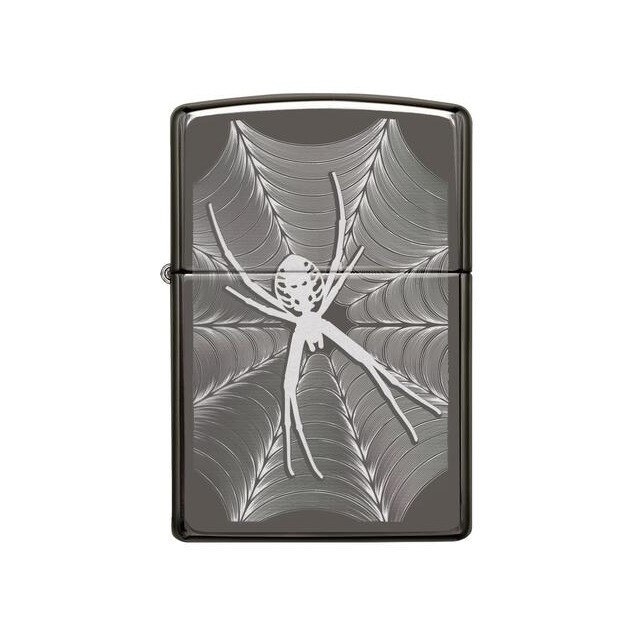 Bricheta Zippo Spider Web Design Black Ice