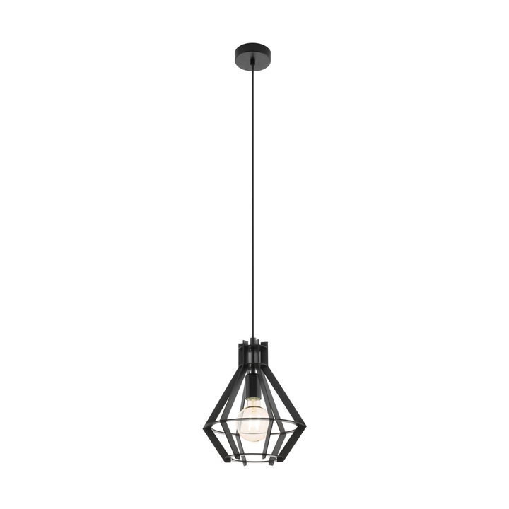 Függeszték IPSWICH - 49159 Eglo, E27, 1x60W, IP20, acél/fekete