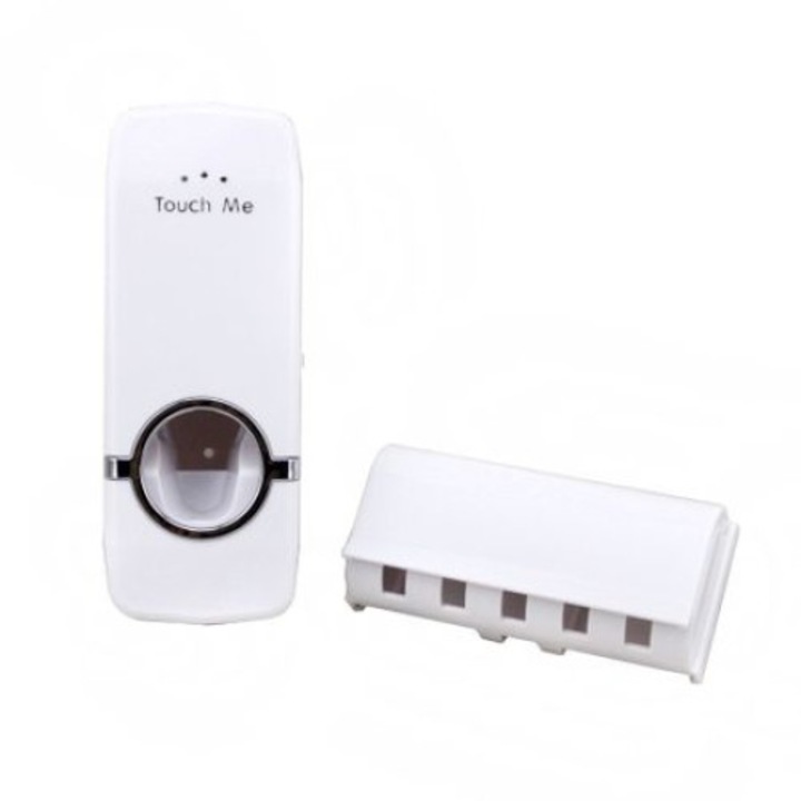 Дозатор за паста за зъби и поставка за четка за зъби + Селфи пръстен светло син