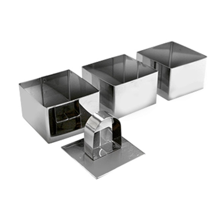 Set de trei piese copt din inox patrat RAKI 8x8x4cm
