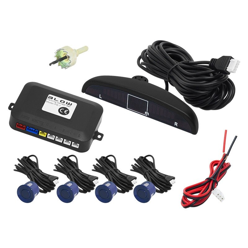 Set Complet 4 Senzori de Parcare Auto Blow cu Afisaj Electronic si Semnal Sonor, Culoare Albastru