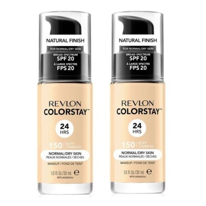 Pachet Revlon 2X Fond de ten Revlon Colorstay pentru ten normal si uscat 150 Buff, 30 ml