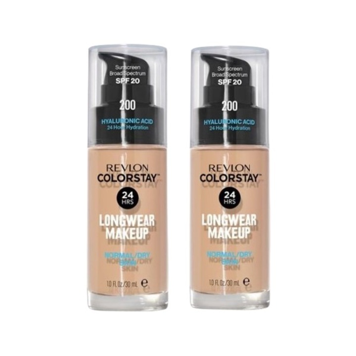 Pachet Revlon 2X Fond de ten Revlon Colorstay pentru ten normal si uscat 200 Nude, 30 ml
