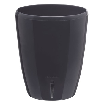 Ghiveci inteligent pentru orhidee cu sistem de autoudare Orhideia Twin, cu volumul de 1.3l antracit, cu fitil textil de transportare a apei la radacini Ghiveci inteligent pentru orhidee cu sistem de autoudare Orhideia Twin, cu volumul de 1.3l antracit, cu fitil textil de transportare a apei la radacini