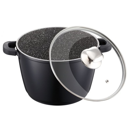 Cratita Zillinger Tip Tuci Din Aluminiu Cu Interior Granit 24 Cm Capac Sticla 6 2 Litri Negru Emag Ro