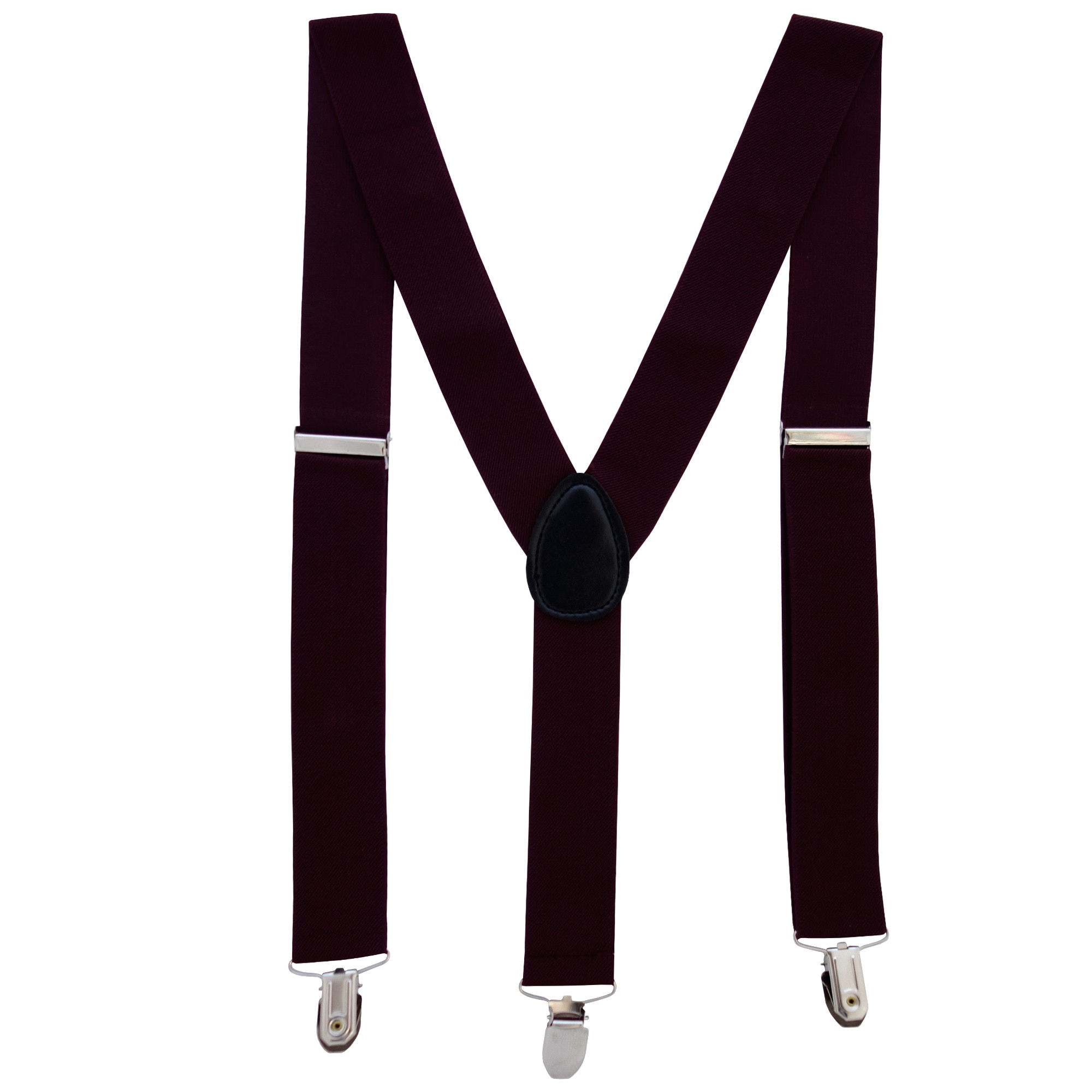Bretele adulti unisex, visiniu, cu inchizatori metalice, 35 mm