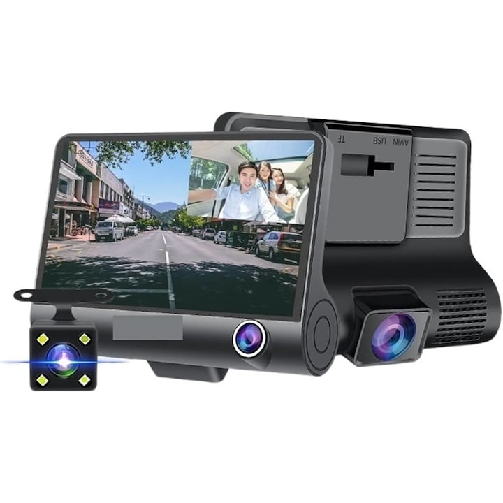 Видеорегистратор Kapp VR-108, Камера за задно виждане, 4.0 inch, Черен, Българско меню