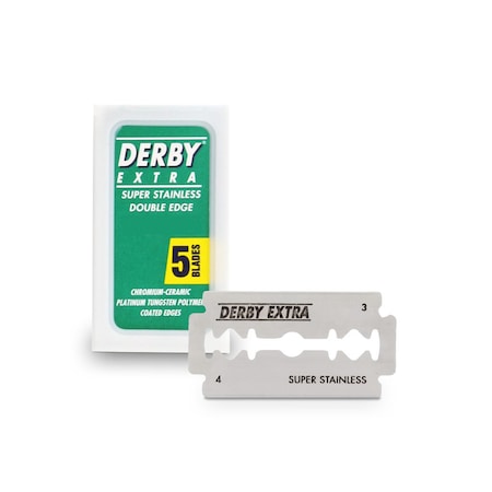 Set lame de ras Derby Extra, Verde, 5 bucati
