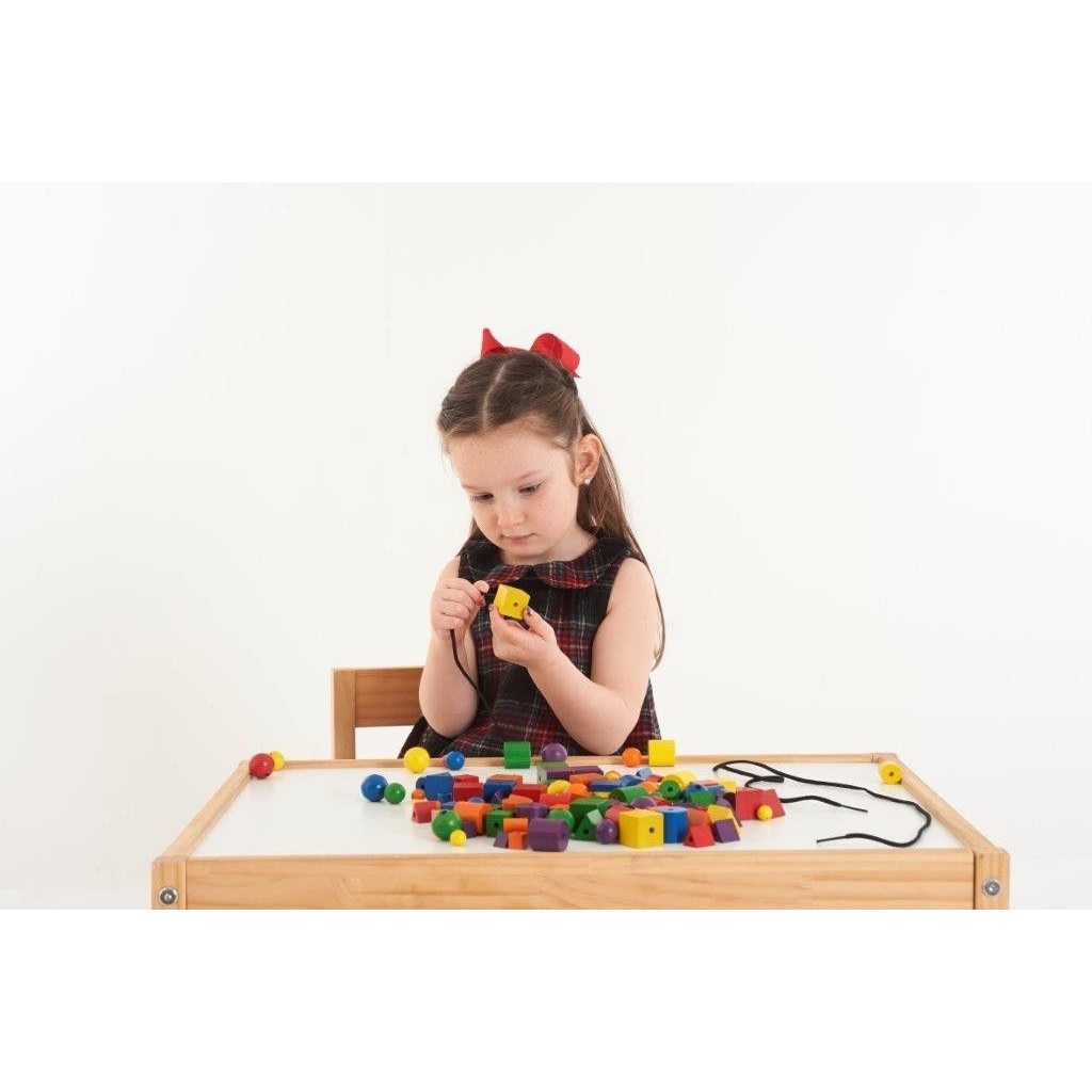 Margele de sortat din lemn MIJLOCII 144 buc pe set