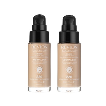 Pachet Revlon 2X Fond de ten Revlon Colorstay pentru ten normal si uscat 220 Natural Beige, 30 ml Pachet Revlon 2X Fond de ten Revlon Colorstay pentru ten normal si uscat 220 Natural Beige, 30 ml